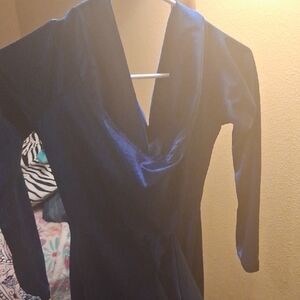 Elegant Blue Long Sleeve Dress